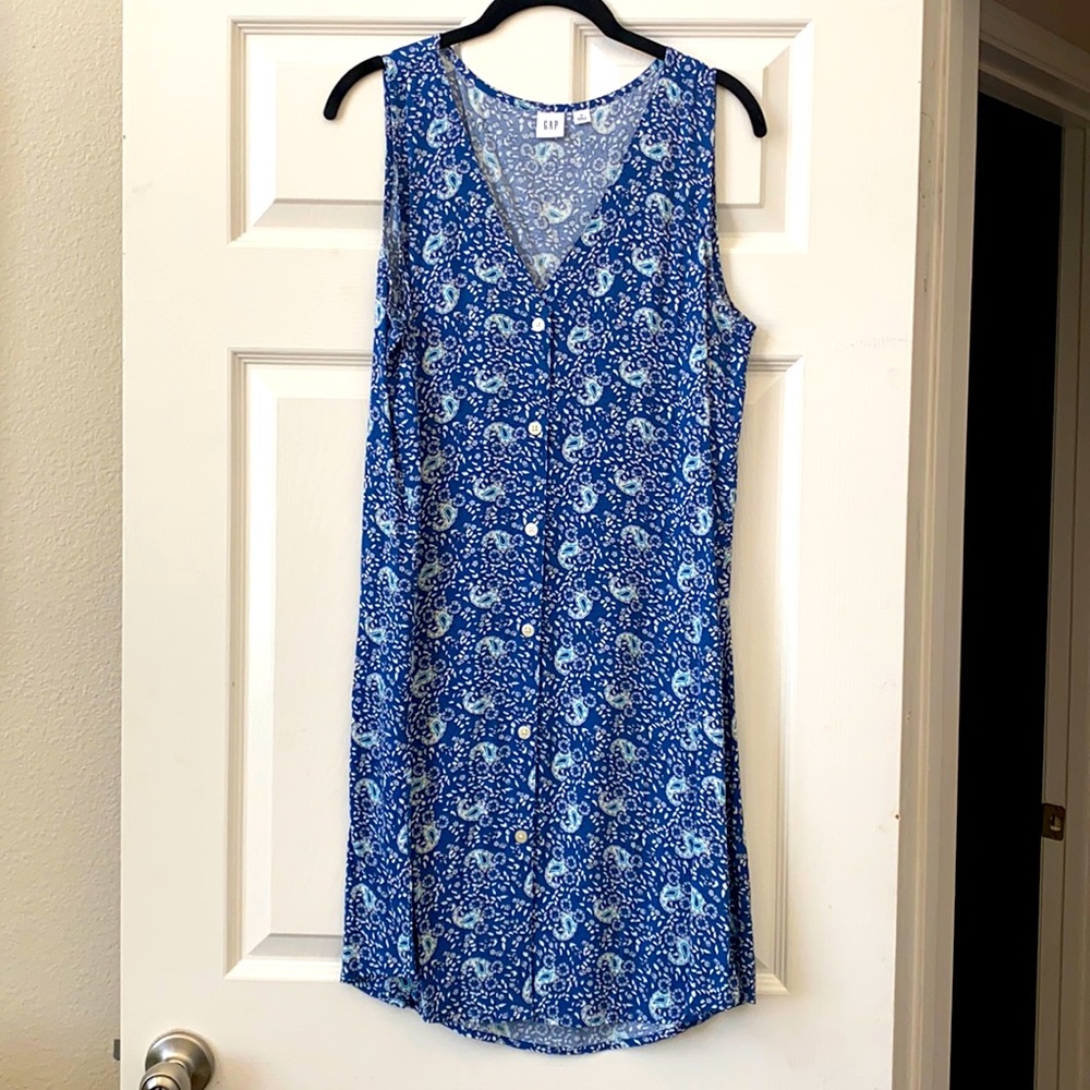 Blue Paisley Sleeveless GAP Dress